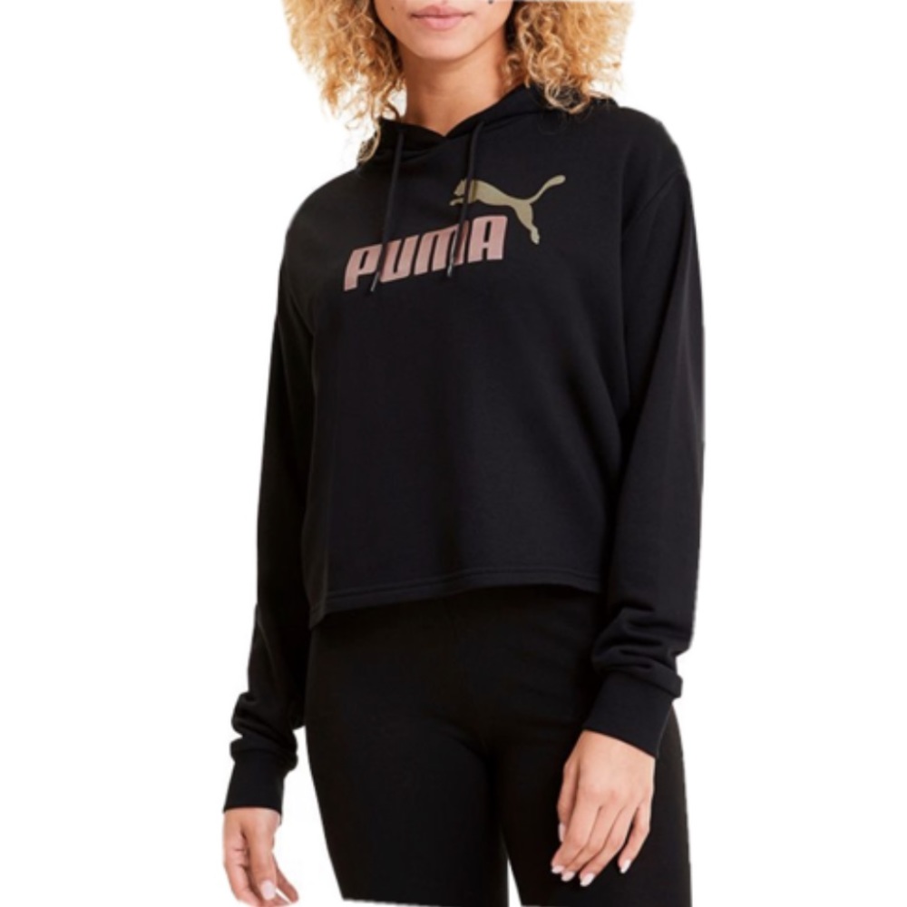 Puma Essential+ Metallic Cropped Hoodie Sweater